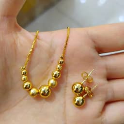 2pcs Jewelry Set for Women Dubai Gold Color Copper Necklace Earrings Pendant for Women Girls Kid Fashion Jewelry Accessory Gift