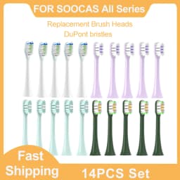14 PCS SOOCAS X3S Replacement Toothbrush Heads SOOCAS X3U/X3Pro/D2/ D3S/D5 Sonic Electric Tooth Brush Soft Bristle Nozzles