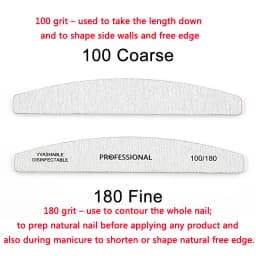 25/50 Pcs Grey Sandpaper Nail File 80 100 180 Grit Buffering Half Moon Pedicure Block Polishing Manicure Tools Nails Accessoires