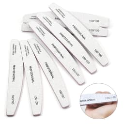 25/50 Pcs Grey Sandpaper Nail File 80 100 180 Grit Buffering Half Moon Pedicure Block Polishing Manicure Tools Nails Accessoires