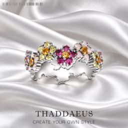 Ring Flowers Colourful Stones 2023 Brand New Fine Jewerly Romantic Gift For Women In 925 Sterling Silver