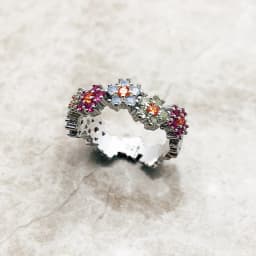 Ring Flowers Colourful Stones 2023 Brand New Fine Jewerly Romantic Gift For Women In 925 Sterling Silver