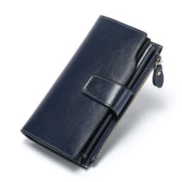 New Rfid Long Women Wallets Clutch Zipper Coin Pocket Female Print Wallet Quality Card Holder Genuine Leather Women Purse