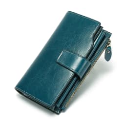 New Rfid Long Women Wallets Clutch Zipper Coin Pocket Female Print Wallet Quality Card Holder Genuine Leather Women Purse