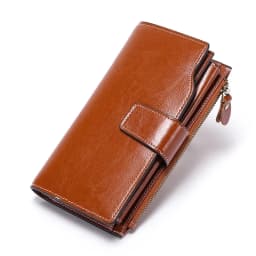 New Rfid Long Women Wallets Clutch Zipper Coin Pocket Female Print Wallet Quality Card Holder Genuine Leather Women Purse