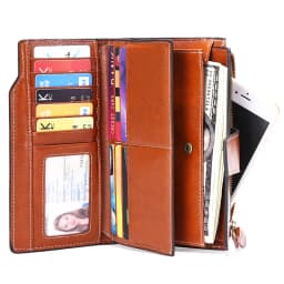 New Rfid Long Women Wallets Clutch Zipper Coin Pocket Female Print Wallet Quality Card Holder Genuine Leather Women Purse