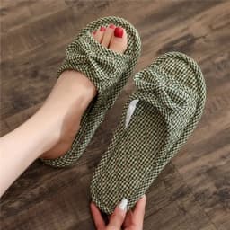 2024 Cotton Shoes Women Household Slippers Indoor Floor Flip Flops Summer Simple Mute Slides Home Sandals Zapatos De Mujer