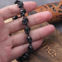 Vintage Stainless Steel Skull Link Bracelet, Gothic Punk Biker Skull Charm Bracelet for Men,Hip Hop Streetwear Accessory Gift