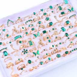 30Pcs/Lot Elegant Fashion Butterfly Colorful Flower Snake Inlaid Rhinestone Rings Romantic Women Proposal Jewelry Party Gifts