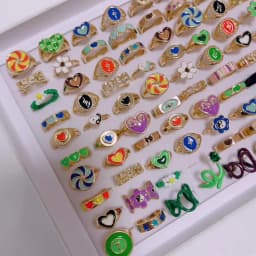 30Pcs/Lot Elegant Fashion Butterfly Colorful Flower Snake Inlaid Rhinestone Rings Romantic Women Proposal Jewelry Party Gifts