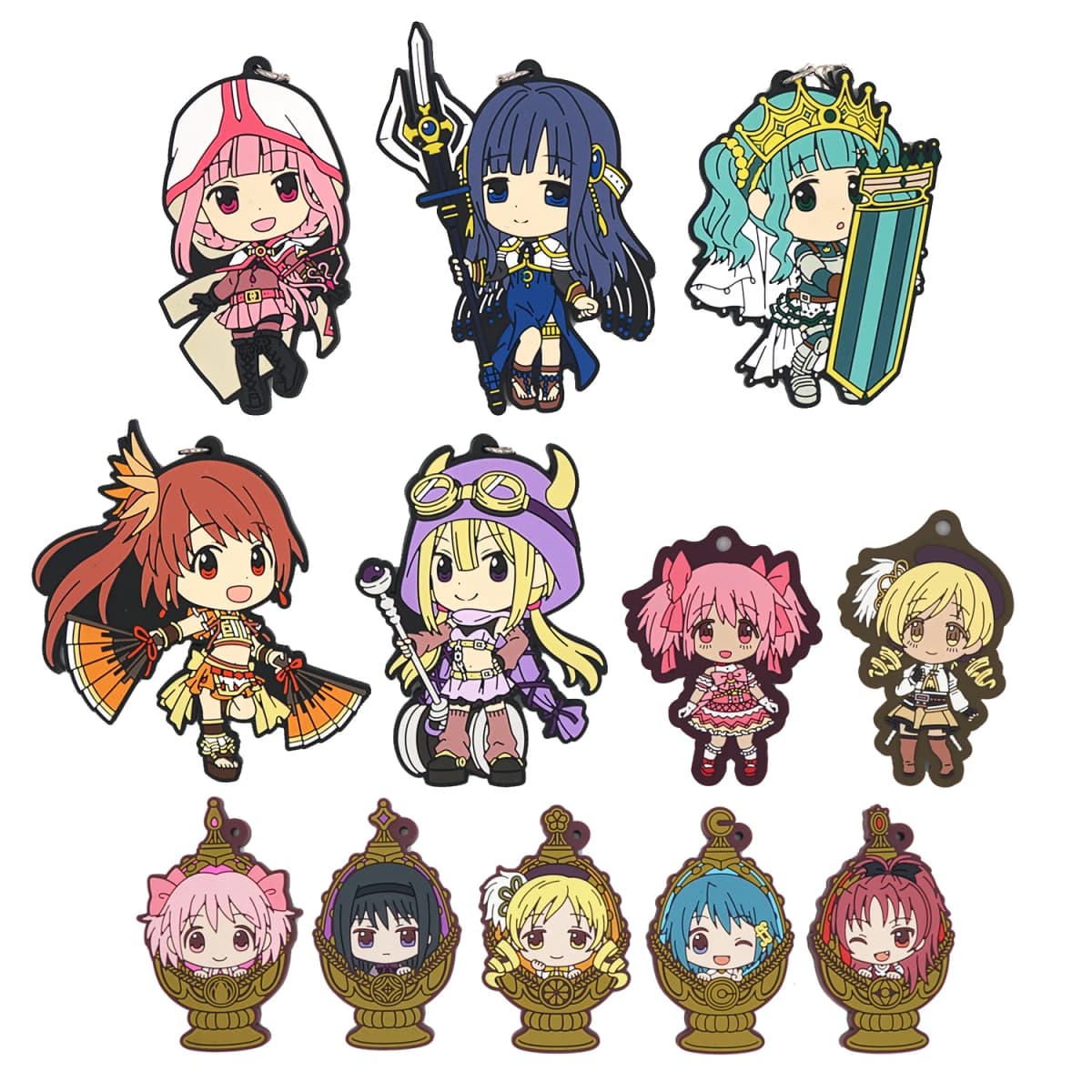 Mahou Shoujo Madoka Game Anime Tamaki Iroha Kyouko Mami Sayaka Homura Tsuruno Futaba Mitsuki Acrylic PVC Keychain