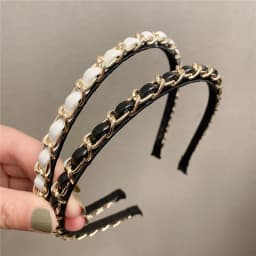 Leather Solid Color Knotted Hairband knitting Hair Hoop Bow Headband Women Girls Retro makeup Hair Accessories