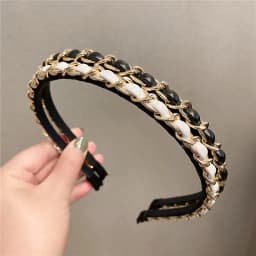 Leather Solid Color Knotted Hairband knitting Hair Hoop Bow Headband Women Girls Retro makeup Hair Accessories