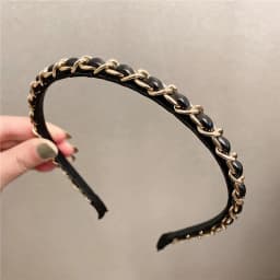 Leather Solid Color Knotted Hairband knitting Hair Hoop Bow Headband Women Girls Retro makeup Hair Accessories