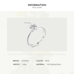 Modian 925 Sterling Silver Simple Round Clear CZ Classic Wedding Engagement Simulated Diamond Band Rings For Women Fine Jewelry