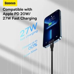 Baseus 3 in 1 USB C Cable for iPhone 13 12 Pro 11 XR Charger Cable 100W Micro USB Type C Cable for Macbook Pro Samsung Xiaomi