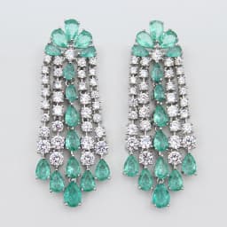 Luxury Women Earrings Long Tassel Party Bridal Wedding Jewelry Green Red Purple Zircon Small Water Drop Earrings for Women Gift