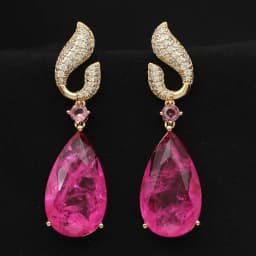Luxury Women Earrings Long Tassel Party Bridal Wedding Jewelry Green Red Purple Zircon Small Water Drop Earrings for Women Gift