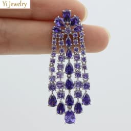 Luxury Women Earrings Long Tassel Party Bridal Wedding Jewelry Green Red Purple Zircon Small Water Drop Earrings for Women Gift