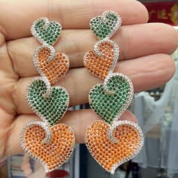 Luxury Women Earrings Long Tassel Party Bridal Wedding Jewelry Green Red Purple Zircon Small Water Drop Earrings for Women Gift