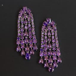 Luxury Women Earrings Long Tassel Party Bridal Wedding Jewelry Green Red Purple Zircon Small Water Drop Earrings for Women Gift