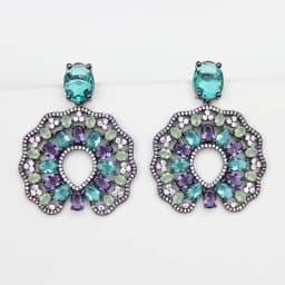 Luxury Women Earrings Long Tassel Party Bridal Wedding Jewelry Green Red Purple Zircon Small Water Drop Earrings for Women Gift