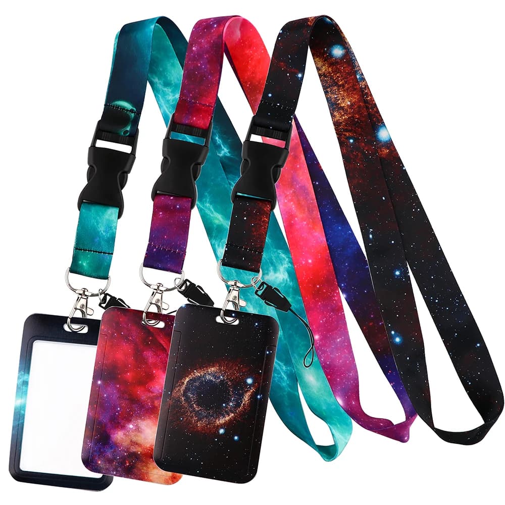 LT1168 Fashion Starry sky Neck Strap Lanyards Keychain Badge Holder ID Card Pass Hang Rope Lariat Lanyard Keyring Accessories