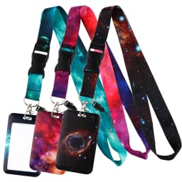 LT1168 Fashion Starry sky Neck Strap Lanyards Keychain Badge Holder ID Card Pass Hang Rope Lariat Lanyard Keyring Accessories