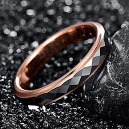 4mm Tungsten Carbide Ring Rose Gold Plating Wedding Ring For Couple Bands