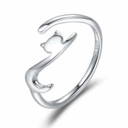 WOSTU 925 Sterling Silver Dachshund Dog Rings Adjustable Cut Animal Open Ring for Women Original Pet Lover Fine Jewelry Gift