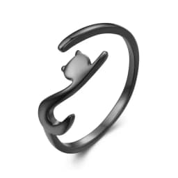 WOSTU 925 Sterling Silver Dachshund Dog Rings Adjustable Cut Animal Open Ring for Women Original Pet Lover Fine Jewelry Gift