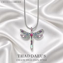 Colorful Dragonfly Pendant Link Chain Necklace Summer Brand New Fine Jewelry Europe 925 Sterling Silver Gift For Women