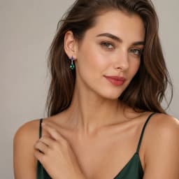Ear Studs Green Drop With Purple Star Geometrical Jewerly For Women Summer New Bohemia Positive Gift In 925 Sterling Silver