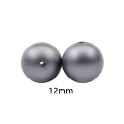 LOFCA 50Pcs Metallic Silver Color Print 12/15/19mm Silicone Loose Beads DIY Chewable Teething Beads BPA Free Baby Teether