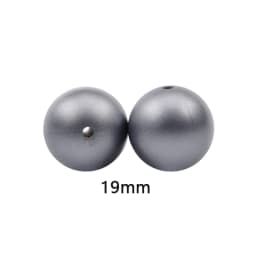 LOFCA 50Pcs Metallic Silver Color Print 12/15/19mm Silicone Loose Beads DIY Chewable Teething Beads BPA Free Baby Teether