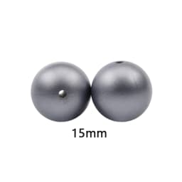 LOFCA 50Pcs Metallic Silver Color Print 12/15/19mm Silicone Loose Beads DIY Chewable Teething Beads BPA Free Baby Teether