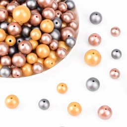 LOFCA 50Pcs Metallic Silver Color Print 12/15/19mm Silicone Loose Beads DIY Chewable Teething Beads BPA Free Baby Teether