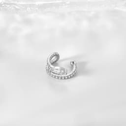 ANDYWEN 925 Sterling Silver 2023 Clear CZ Marqulse Earcuff Cuff Earring Non Piercing Clips Luxury Fine Jewelry Gift