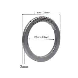 Super fine TC4 Titanium Ti round keychain snap non spring Lock quick release Carabiner shackle leather link Key ring EDC DIY