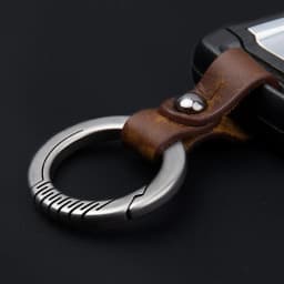 Super fine TC4 Titanium Ti round keychain snap non spring Lock quick release Carabiner shackle leather link Key ring EDC DIY