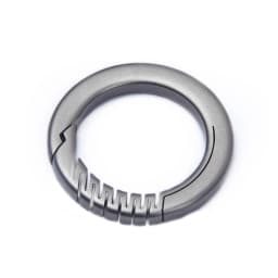 Super fine TC4 Titanium Ti round keychain snap non spring Lock quick release Carabiner shackle leather link Key ring EDC DIY