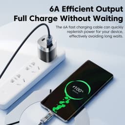 Toocki Digital Display USB A To Type C Cable 6A 66W PD Fast Charging For HUAWEI Xiaomi Macbook Samsung QC3.0 Quick Charge Cable