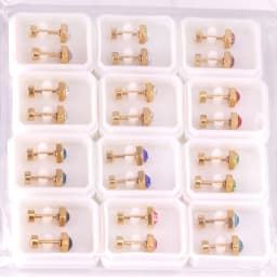12 Pairs Geometry Earrings 316L Stainless Steel Anti-allergy Cubic Zirconia Party Women Jewelry Accessories Wedding Gift