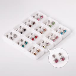 12 Pairs Geometry Earrings 316L Stainless Steel Anti-allergy Cubic Zirconia Party Women Jewelry Accessories Wedding Gift