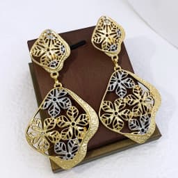 Big Drop Earrings For Women Plant Leaf Shape Dubai Fashion Jewelry Wedding Party Gift Trending