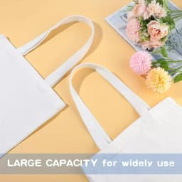 6 Pack Blank Sublimation Tote Bags for Heat Transfer, Reusable DIY Canvas Bags for Vinyl & Press Projects