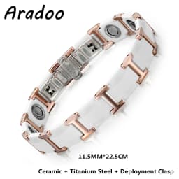 Men's Ceramic Titanium Steel Bracelet Hematite Magnetic Bracelet Anion Anti-Radiation Therapy Bracelet