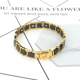 Men's Ceramic Titanium Steel Bracelet Hematite Magnetic Bracelet Anion Anti-Radiation Therapy Bracelet