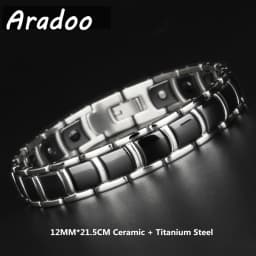 Men's Ceramic Titanium Steel Bracelet Hematite Magnetic Bracelet Anion Anti-Radiation Therapy Bracelet
