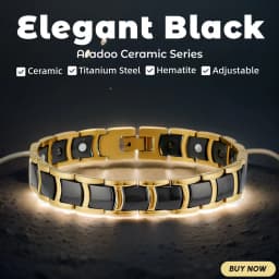 Men's Ceramic Titanium Steel Bracelet Hematite Magnetic Bracelet Anion Anti-Radiation Therapy Bracelet